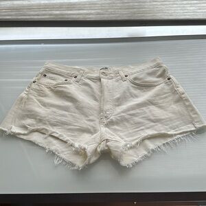 Agolde Cream Jean Shorts
